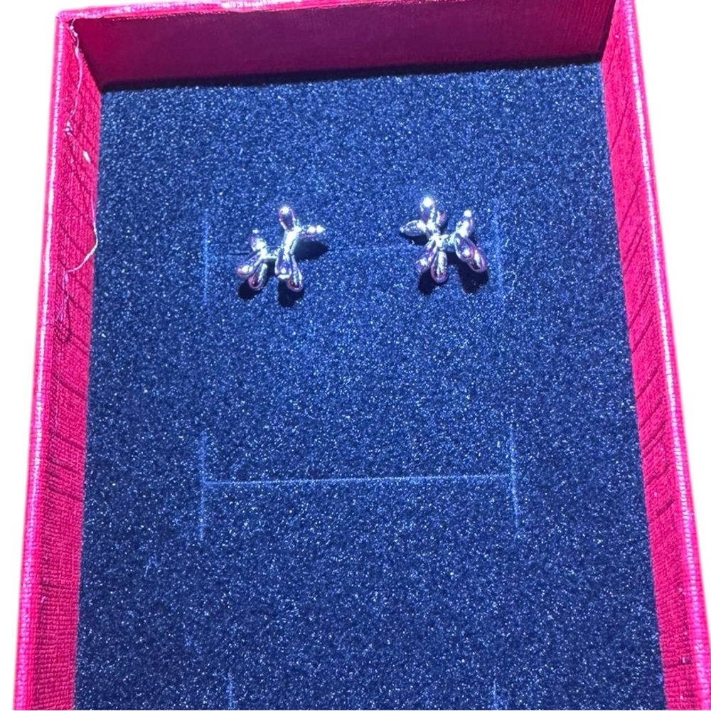 .925 Petite Balloon Dog Earrings - Picture 2 of 2
